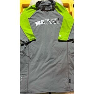 O'Neill Mens Gray & Green‎ Skins UV Protection Surf Swim Shirt, Size XL